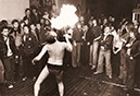 08 Lance D’Boyle breathing fire at the Poisongirlfriends, 1977